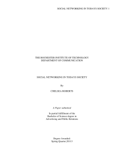 SOCIAL NETWORKING IN TODAY'S SOCIETY