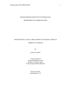 #Teamnatural: &nbsp;Social Media Effects on Female African American Students