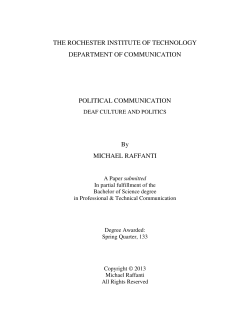Political Communication: &nbsp;Deaf Culture and Politics