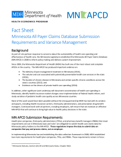 Fact Sheet: MN APCD Submission Requirements and Variance Management (PDF)