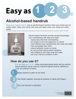 Alcohol based handrubs: Easy as 1, 2, 3 (PDF: 175KB/1 page)