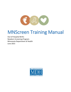 MNScreen Training Manual - Out-of-Hospital Births (PDF)