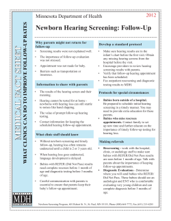 Improving Follow-Up of Hearing Screening in the Clinic (PDF)