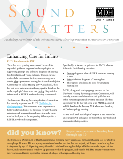 Sound Matters Newsletter - 2014 Issue 1 (PDF)