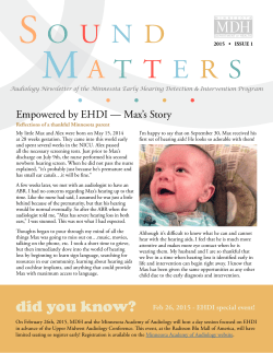 Sound Matters Newsletter - 2015 Issue 1 (PDF)