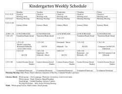 Weekly Schedule 