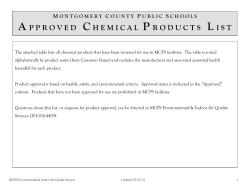 MCPS Approved Products Database