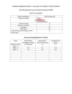 Radon Evaluation - Smith Center