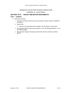 &sect;16170 : Circuit and Motor Disconnects