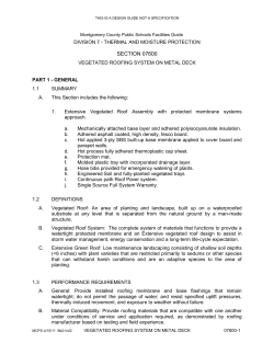 &sect;07600 : Vegetated Roof Spec