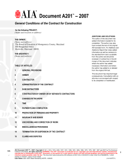 §A201: General Conditions