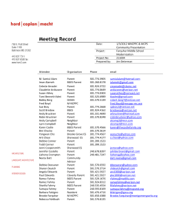 Final Community Meeting