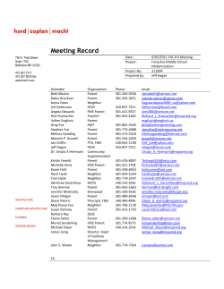 Community Meeting (Meeting # 6)