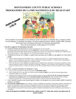 PreK/HS Registration Requirements - FRENCH