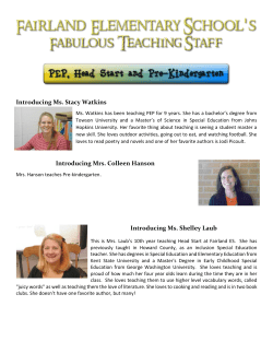 Teacher Biographies