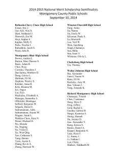 List of MCPS National Merit Scholarship Semifinalists