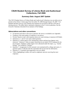 col dev student survey summary tables