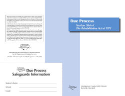 Due Process - Section 504 of The Rehabilatation Act of 1973