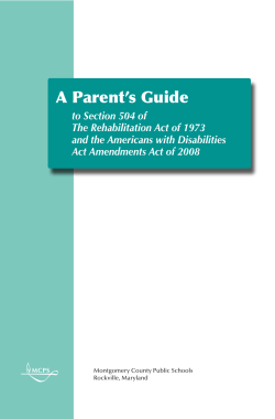 A Parent's Guide to Section 504 of the Rehabilitation Act of 1973