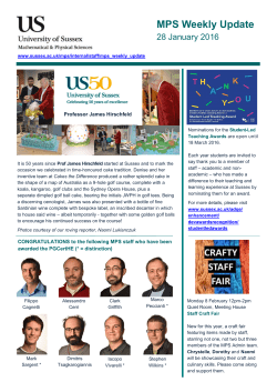 MPS weekly update 28 January 2016 [PDF 1.69MB]