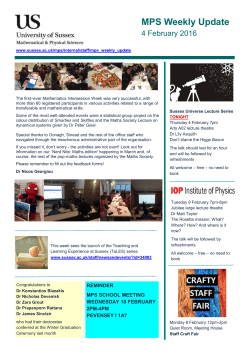 MPS weekly update 4 February 2016 [PDF 1.30MB]