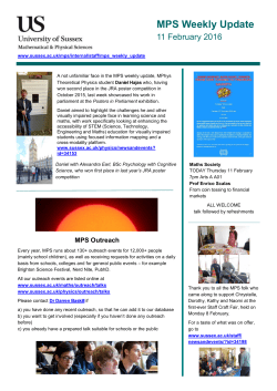 MPS weekly update 11 February 2016 [PDF 1.15MB]