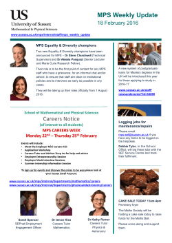 MPS weekly update 18 February 2016 [PDF 1.31MB]
