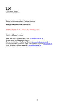 Health and Safety Handbook - School of Mathematical and Physical Sciences [PDF 362.08KB]