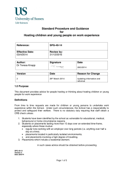 SPG 40-14 Hosting children and young persons on work experience [PDF 279.12KB]