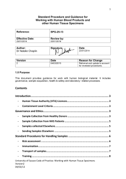 SPG-25-13 Working with Human Blood Products and other Human Tissue Specimens [PDF 200.76KB]