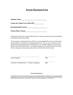Parent Placement Form