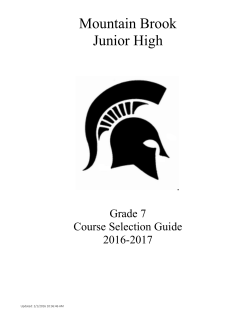 Course Selection Guide