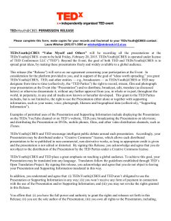 TEDxYouth@CBES Release 12/15/2014