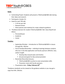 TEDxYouth@CBES Goals Timeline