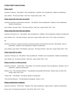 Click here for a list of MLA Citations for the most commonly used sources!