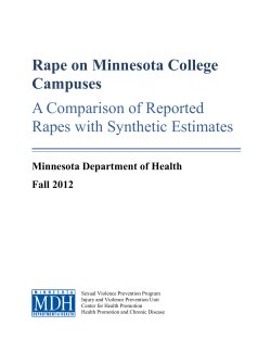 Rape on Minnesota College Campuses: Comparing Reported Rape with Synthetic Estimated Data (PDF:396 KB/19 pages)