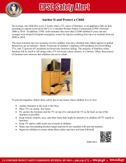 Preventing TV and Furniture Tip-Over Deaths, U.S. Consumer Product Safety Commission