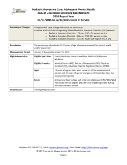 Pediatric Preventive Care: Adolescent Mental Health and/or Depression Screening (PDF)