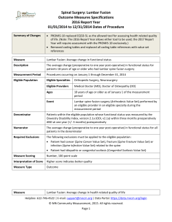 Spinal Surgery: Lumbar Fusion Outcome (PDF)