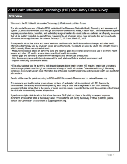 Health Information Technology Survey for Physician Clinics (PDF)