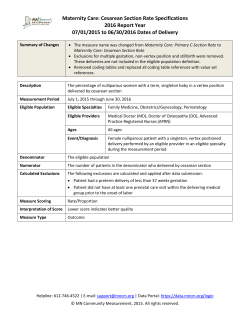 Maternity Care C-Section Rate (PDF)