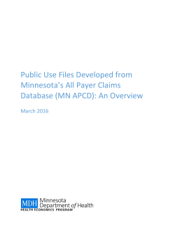 Overview of Public Use Files Developed from the MN APCD (PDF)