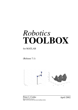 Robotics Toolbox Manual