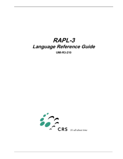 RAPL Reference Manual
