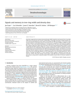Signals and memory in tree-ring width and density data