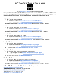 BWF Teacher's Guide to Hour of Code