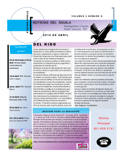 April 2015 Newsletter SPANISH
