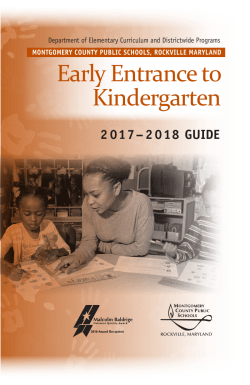 Guide to Early Entrance to Kindergarten-English