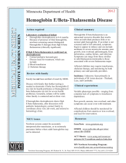 Hemoglobin E/beta thalassemia medical fact sheet (PDF)