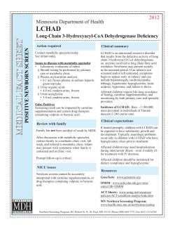 LCHAD medical fact sheet (PDF)